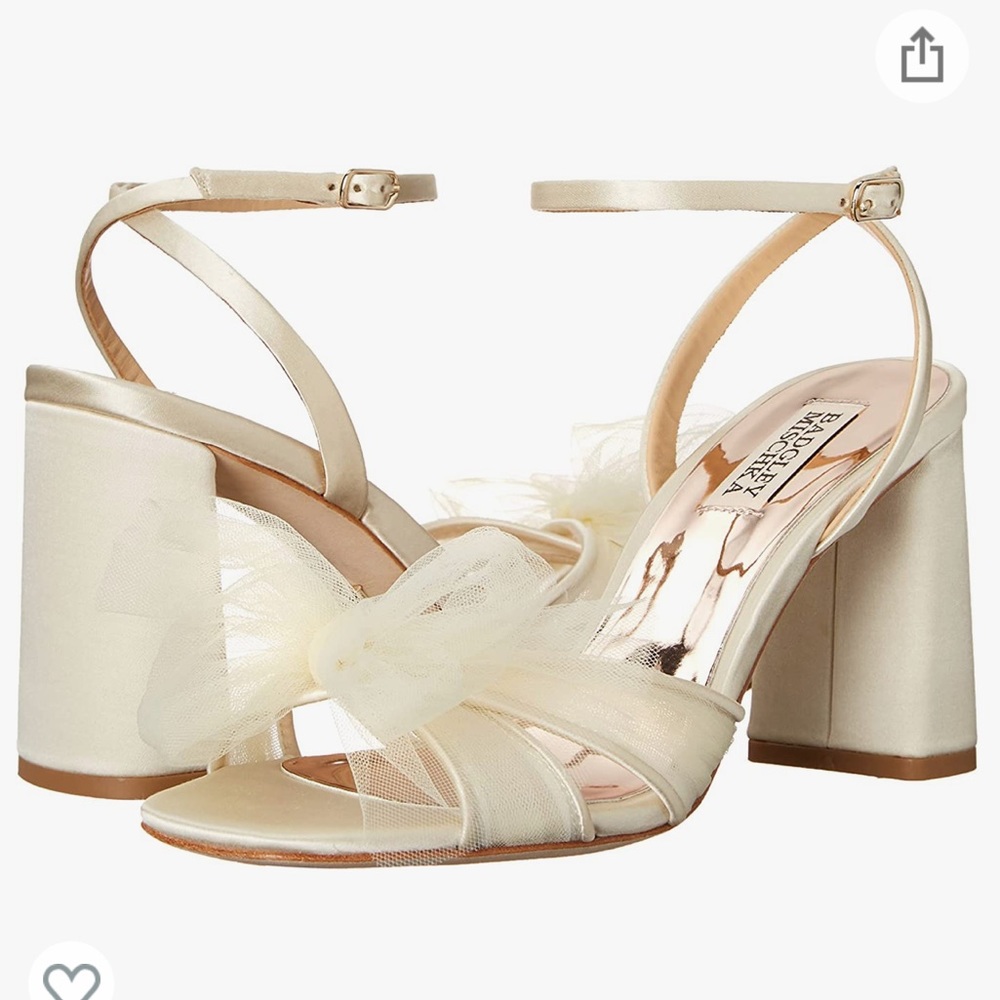 Badgley Mischka Women's Tess Heeled Sandal ivory satin